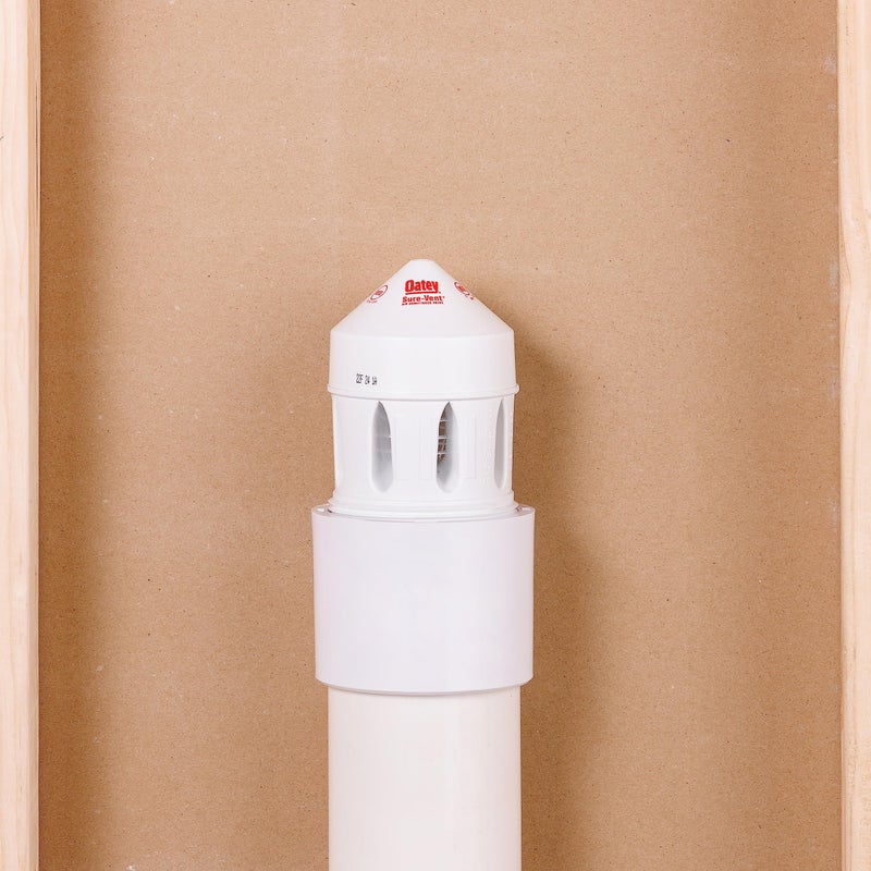 Oatey 39223 500 Stack DFU Capacity Straight PVC Schedule 40 Adapter Air Admittance Valve, 3 in. â€“ 4 in. 160 Branch, Black/White - Image 3